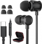 USB Type C k&otilde;rvaklapid iPhone 16, 15 Pro Max Plus, takistuseta lame kaabel, USB C k&otilde;rvaklapid, juhtmega mikrofoniga, helitugevuse reguleerimine, m&uuml;rasummutus, Samsung S24 jaoks