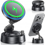 OANDYS jaoks Magsafe Car Mount 15W mobiiltelefoni hoidja auto laadimisfunktsiooniga, magnetiline autokinnitus tugevaim vaakum iminapp, tugevaim magnet, 360&deg; p&ouml;&ouml;ratav auto iPhone 17-12 Pro Max Plus Air jaoks.