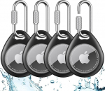 UNBREAKcable Air Tag Pendant 4 Pack - Karabiiniga, veekindel TPU kaitsekott Apple Air Tagile, l&ouml;&ouml;gikindel, kriimustuskindel, sobib v&otilde;tmetele, lemmikloomadele, kotidele, pagasile - must