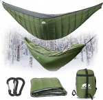 MIKKUPPA Hammock Underquilt Camping 3-4 Seasons Ultralight 95 x 140 cm 5-20 &deg;C Ripstop Nylon DWR kattega koos Pack Bag for Trekking Travel Outdoor