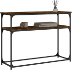 2-tasandiline &otilde;huke konsoolne diivanilaud esikusse, metallist raam, diivanikohvilaud, v&auml;ike k&uuml;ljelaud, koridorilaud, sissep&auml;&auml;sulaud, aknalaud, 100 x 35,5 x 75 cm, tamm+Rustic