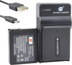 DSTE NP-FF50 Li-ion Battery (2-Pack) and Micro USB Charger Suit Compatible with Sony DCR-HC1000 DCR-IP1 IP1E IP1K DCR-IP200K IP220K DCR-IP45E DCR-IP55 DCR-IP55E DCR-IP5E DCR-IP7