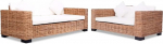 Rattan diivan-komplekt 15-TLG. mit 2-Sitzer und 3-Sitzer, robustem Holzrahmen und Sitz- sowie R&uuml;ckenpolstern f&uuml;r den t&auml;glichen Gebrauch