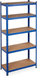 Relaxdays Heavy Duty Shelving Unit 875kg 5 Tier Stackable Basement Garage Steel H180 x W90 x D40 cm Blue