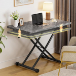 H&ouml;henverstellbarer Ausziehbarer Couchtisch, 3-in-1 Multifunktionstisch Mit Rollen, Flexibel Als Esstisch Und Kaffeetisch Nutzbar, Grau