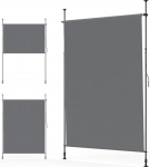 YEAUPE PRO V&auml;litingimustes kasutatav vertikaalne markiis, 200 x 270 cm, tumehall, ei vaja puurimist, klammerdatav markiis k&auml;sikangiga, sobib r&otilde;dule, terrassile, &otilde;ue ja aeda, ilmastikukindel privaatsusekraan.