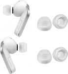 AZLA Max Galaxy Buds 4 Pro & Galaxy Buds 3 Pro jaoks - Samsungi sertifitseeritud asendusk&otilde;rvaklapid, meditsiinilised silikoonist k&otilde;rvaklapid, r&otilde;hu leevendav mugavus ja selge helifilter (2 paari) (valge, M)
