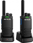 Retevis B64 T&auml;iskasvanute raadioside, professionaalne raadio koos AI Dual Noise Cancelling ja heli reguleerimine, laetav USB-C raadioside ehitusplatsidel, v&auml;ljas ja matkamine (must, 2 tk)