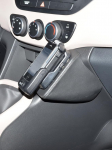 KUDA mobiiltelefonihoidja sobib Hyundai i10-le alates 11/2013 - telefonikonsool nutitelefonidele, mobiiltelefonidele, GPS-ile ja muule - kunstnahast konsool, must, 1415