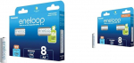 eneloop, AA/Mignon NI-MH aku 8 paki mahutavusega Min 2000mAh & AAA/Micro NI-MH akupakett 8-ga