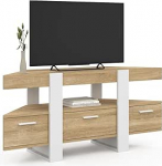 IDMarket - Phoenix TV kapp 110 cm puidust ja valge sahtliga