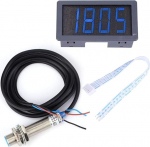 Blue LED Motor Tachometer, Tester and Detectors Digital Tachometer + NPN Hall Proximity Switch Sensor (12.00 x 12.00 x 4.00)