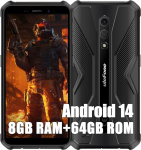 Ulefone Armor X12 Pro v&auml;litingimustes kasutatavad mobiiltelefonid ilma lepinguta, MTK G36 8GB + 64GB v&auml;litingimustes kasutatav nutitelefon Android 14, 13MP + 8MP, 5,45-tolline HD+, 4860 mAh aku, IP68 mobiiltelefon ilma lepinguta, Dual