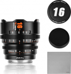 7artisans 16 mm T2.1 Cine Lens S35 Frame Compatible with Sony E Mount (C Frame), for Sony A6500/A6600/A6700/FX30/ZVE-10 (Black)
