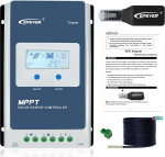 EPEVER MPPT laadija kontroller 40 A 12 V 24 V auto Max PV 100 V koos WiFi adapteri rakenduse kaugjuhtimispuldiga p&auml;ikesepaneelide kontroller p&auml;ikeselaadimise kontroller plii hapete ja LiFePO4 t&uuml;&uuml;pi jaoks