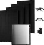 Powerness All in One 2000 W r&otilde;duelektrijaam m&auml;luga 3840 Wh, Ecoflow Stream Ultra X 4 MPPT-ga, nutikas loendur ja tarvikud, komplekt, 4 x 500 W t&auml;ismustad bifaasilised p&auml;ikesemoodulid, Plug & Play