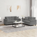 Juroupi 3202328 2-osaline diivanikomplekt koos pehmendusega Diivanid elutoa diivanikomplekt Diivanid elutuppa Tumehall mikrofiiberkangas