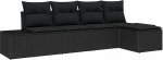 Rantry 5-teiliges Garten Sofa Set mit Kissen Schwarz Poly Rattan Gartenlounge Model3355692