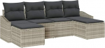 Rantry 6-teiliges Garten Sofa Set mit Kissen in Hellgrau aus Poly Rattan Gartenlounge Model3346832