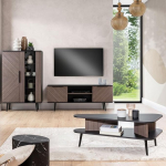 Kodum&ouml;&ouml;blikomplekt Elutoam&ouml;&ouml;bli seinakapp grafiitpruunis 3-osaline | 1 Highboard, 1 Lowboard, 1 kohvilaud