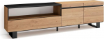 Skraut Home TV Cabinet, Lowboard, for Living Room and Dining Room, 200 x 57 x 35 cm, for TVs up to 80 Inches, Industrial Design, Modern Style, Oak Black
