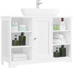 Yaheetech Bathroom Cabinet with Open Storage Compartments and Adjustable Shelves 90 x 30 x 60 cm