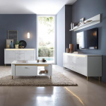Lomadox Living Room Set 4 Pieces in White with Gold Accents