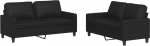 3201408 2-osaline diivanikomplekt koos padjadega Faux Leather Black
