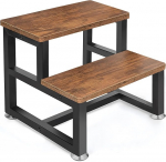 Puidust astmelaua 2 sammu Multifunktsionaalne astmelaua libisemiskindel voodi samm voodi k&otilde;rval astmelaua k&ouml;&ouml;k vannituba magamistuba 500lb v&otilde;imsus 39 x 38 x 34.5cm Rustic Brown