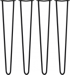 Monster Shop Hairpin Legs Set of 4 Furniture Desk Bench Table Chair Side Table 2 Prong 12mm Black Steel Protector for Home Hairpin Living Room Office Kitchen Decor