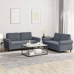 Gecheer 2-osaline diivanikomplekt Diivan Diivanikomplekt Polsterdatud diivan Lounge Diivan Diivanikomplekt Istme M&ouml;&ouml;bel Elutuba Diivan Tool Diivan Disain Diivan Aiandussohva pehmendusega Tumehall Samet 131
