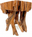 Brillibrum Design K&otilde;rvallaud Juurpuit Teak Burl Wood Stool K&otilde;rvallaud T&auml;ispuidust teak puidust st&auml;kk V&auml;ike 45 x 34 x 34 cm (K x L x S)