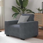 Diivan 1 Sitzer Modernes 1er Diivan 1 Sitzer Couch Kleine Samt Sofa Mit Armlehnen f&uuml;r Wohnzimmer, Schlafzimmer-Dunkelgrau-60 cm