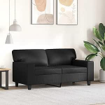 2-kohaline diivan Kahekohaline diivan Diivan Lounge Diivan Polsterdatud diivan Relax diivan K&uuml;lalissohva Diivan Diivan elutuppa Magamistuba K&uuml;lalistetuba Must 120 cm Kunstnahk