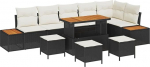 Gartensofa-komplekt 10 tk Schwarz Poly-Rattan Gartenm&ouml;bel Model3362940