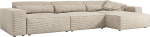 DELIFE Sirpio nurgadiivan XL Cord Beige 370 x 170 cm Reguleeritav pikadiivan XL Cord Beige 370 x 170 cm Reguleeritav pikadiivan