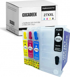 COCADEEX t&uuml;hi korduvt&auml;idetav tindikassett 27XL 27XXL tindile t&ouml;&ouml;tab koos Workforce WF-3620 WF-7620 WF-7610 WF-3640 WF-7110 WF-7210 WF-7710 WF-7715 WF-7720 printeriga.