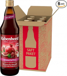RABENHORST Pomegranate Mother Juice Organic Pack of 6 (6 x 700 ml) - 100% Pure Pomegranate Direct Juice from First Pressing