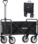LifeGoods Foldable Handcart - Kokkupandav k&auml;sik&auml;ru - Kokkupandav k&auml;sik&auml;ru - Aiak&auml;ru - Transpordik&auml;ru - Rannak&auml;ru - Kokkupandav - 360 kraadi p&ouml;&ouml;rlevad t&auml;ismassist kummist rehvid 94L - 98 x 45 cm - must