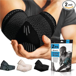 POWERLIX Elbow Brace Pack of 2, kompressiooni k&uuml;&uuml;narnukiside meestele ja naistele, k&uuml;&uuml;narnukiside tennise k&uuml;&uuml;narnukile, golfim&auml;ngija k&uuml;&uuml;narnukile, spordile, artriidile, tendoniidile, liigesevalu, must, XL