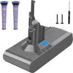 Waitley 6000 mAh vahetusaku Dyson V8 aku Dyson SV10 V8 Absolute Animal Motorhead Fluffy Slim Fluffy Total Clean Extra koos 2 filtriga