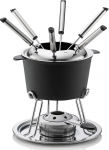 kela Fondue-Set Comore 20x19,5cm 11-osaline, roostevaba teras, h&otilde;bedane/must, 20 x 20 x 19,5 cm