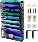 HIHOBDAY 9-tasandiline ajakirja hoidja seinale paigaldatud ajakirja hoidja vaimne v&otilde;rgusilma ajakirja rippuv A4 kontori seinakorraldaja seina faili kirjatarvete korraldaja kontorisse