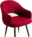 Kitchen Chairs Chair Covers Set of 6 4 Chair Covers 6 Pieces Grey with Armrest Office Chair Cover Corn Grain Velvet Armchair Protective Cover Chairs Seat Cushion for Dining Room Wedding Party Hotel