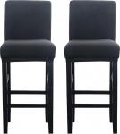 Stretch-Barhocker-Bez&uuml;ge, kratzfest, waschbar, Barhocker-Stuhlhussen mit elastischer Unterseite, schwarz, 6 St&uuml;ck
