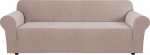 H.Versailtex 1 Piece Non-Slip Diivan Cover, eriti suur suurus 4 istekoha m&ouml;&ouml;blikate jaoks, Jacquard Spandex diivanikatted, paigaldatud Stretch Knitted Jacquard Diivan Slipcovers, Sand, XL diivan (4 istekohta)