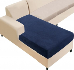 NAISI Sectional Diivan Cover Velvet Eraldi Chaise Lounge Cover Pehme Stretch Diivan Covers for Left/Right Chaise Longue (Chaise Longue, Navy Blue)