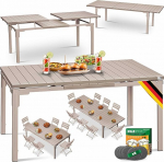 KESSER&reg; pikendatav aialaud 180/240 x 90 cm pikendatav kuni 8-le inimesele pikendatav laud pulberv&auml;rvitud terasraamiga ja HDPE lauaplaadiga Ilmastikukindel ja UV-kindel Koos 6 vildist alusplaadiga.