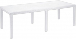 Ipae-Progarden Queen ristk&uuml;likukujuline v&auml;ljavenitatud rotangoefektiga laud, valge, 220 x 90 x 72 cm