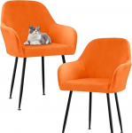 SHUOJIA S&ouml;&ouml;gitoa sametist toolikate 2/4/6 toolikate komplekt koos k&auml;etugedega, Stretch toolikate, eemaldatav pestav toolikate, toolikatted s&ouml;&ouml;gitoa, elutoa, k&ouml;&ouml;gi jaoks (oranž-2.6 t&uuml;kki)